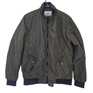 Polo Mano Mens Olive Green Bomber Flight Jacket‎ Full Zip Utility Pocket Size S